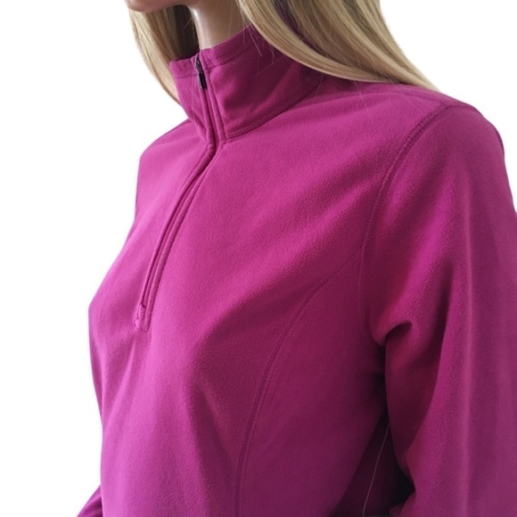 Eddie Bauer Quest ΒΌ Zip Pullover Top Jacket Super Soft Plush Fleece Magneta - Picture 10 of 16